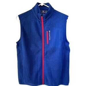 NEW Vineyard Vines Royal Blue Heathered Sweater Fleece Vest Full Zip Boy's XL 18